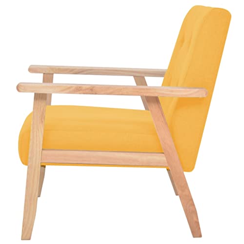 HEFZGDB Sessel Gelb Stoff Sessel Schlafzimmer Schminkstuhl Esszimmerstühle Hocker Schminktisch für Balkon Sitzungszimmer Arbeitszimmer Wohnbereich von HEFZGDB