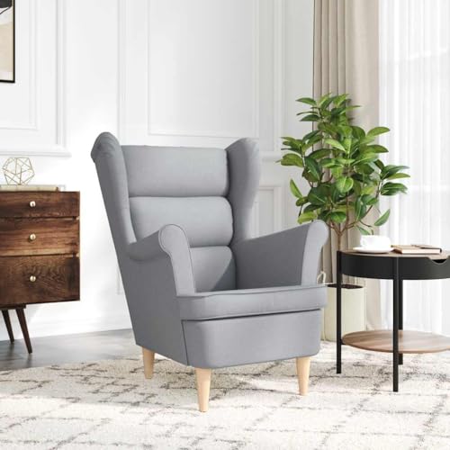 HEFZGDB Sessel Hellgrau 74x84x100 cm Stoff Kuschelsessel Schminkstuhl Esszimmerstühle Küchenstühle für Arbeitszimmer Balkon Wohnbereich Sitzungszimmer von HEFZGDB