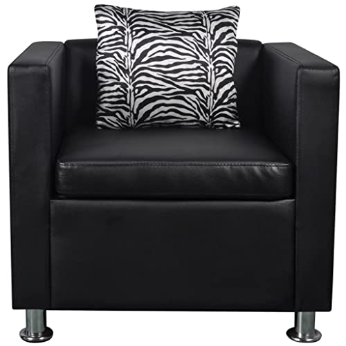 HEFZGDB Sessel Schwarz Kunstleder Living Room Chairs Loungesessel Wohnzimmer Esszimmerstühle Küchenstühle für Schlafzimmer Wohnbereich Sitzungszimmer Arbeitszimmer von HEFZGDB