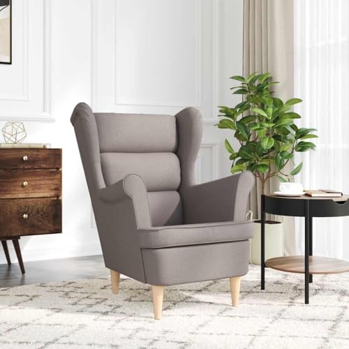 HEFZGDB Sessel Taupe 74x84x100 cm Stoff Kuschelsessel Schminkstuhl Esszimmerstühle Küchenstühle für Arbeitszimmer Balkon Wohnbereich Sitzungszimmer von HEFZGDB