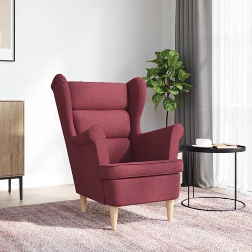 HEFZGDB Sessel Weinrot 74x84x100 cm Stoff Kuschelsessel Schminkstuhl Esszimmerstühle Küchenstühle für Arbeitszimmer Balkon Wohnbereich Sitzungszimmer von HEFZGDB