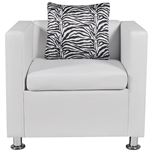 HEFZGDB Sessel Weiß Kunstleder Living Room Chairs Loungesessel Wohnzimmer Esszimmerstühle Küchenstühle für Schlafzimmer Wohnbereich Sitzungszimmer Arbeitszimmer von HEFZGDB