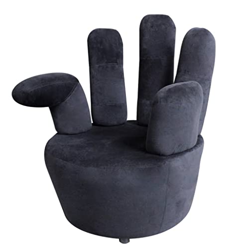 HEFZGDB Sessel in Handform Schwarz Samt Couchsessel Loungesessel Wohnzimmer Lesestuhl Kleiner Sessel für Balkon Wohnbereich Arbeitszimmer Sitzungszimmer von HEFZGDB