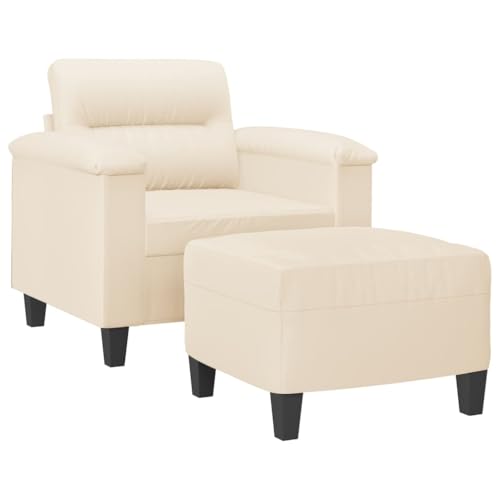 HEFZGDB Sessel mit Hocker Beige 60 cm Mikrofasergewebe Gartenlounge Lounge Sofa Big Sofa Sofa Wohnzimmer für Büro Aufenthaltsraum Schlafzimmer Wohnbereich HEFZGDB Sessel mit Hocker Beige 60 cm Mikrofasergewebe Gartenlounge Lounge Sofa Big Sofa Sofa Wohnzimmer für Büro Aufenthaltsraum Schlafzimmer Wohnbereich von HEFZGDB