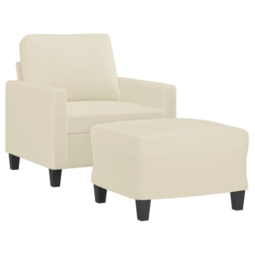 HEFZGDB Sessel mit Hocker Creme 60 cm Kunstleder Gartenlounge Jugendsofa Kleine Sofa Big Sofa für Schlafzimmer Empfangsraum Wohnbereich Büro HEFZGDB Sessel mit Hocker Creme 60 cm Kunstleder Gartenlounge Jugendsofa Kleine Sofa Big Sofa für Schlafzimmer Empfangsraum Wohnbereich Büro von HEFZGDB