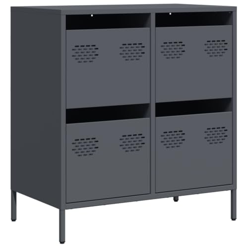 HEFZGDB Sideboard Anthrazit 68x39x73,5 cm Kaltgewalzter Stahl Küchenbuffet Küchenschrank Küchenschränke Geschirrschrank für Café Wohnstube Dessert Shop Speisesaal von HEFZGDB