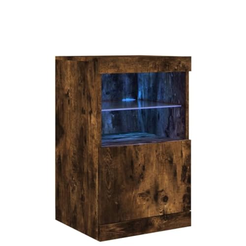 HEFZGDB Sideboard mit LED-Leuchten Räuchereiche 41x37x67 cm Küchenbuffet Sideboard Küche Vorratsschrank Küche Anrichte Küche für Wohnstube Café Speisesaal Dessert Shop HEFZGDB Sideboard mit LED-Leuchten Räuchereiche 41x37x67 cm Küchenbuffet Sideboard Küche Vorratsschrank Küche Anrichte Küche für Wohnstube Café Speisesaal Dessert Shop von HEFZGDB