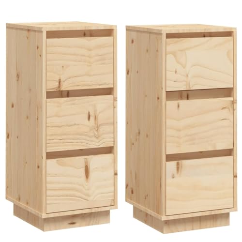HEFZGDB Sideboards 2 STK. 32x34x75 cm Massivholz Kiefer Display Case Sideboard Küche Sideboard Wohnzimmer Mehrzweckschrank für Dessert Shop Wohnstube Speisesaal Café von HEFZGDB