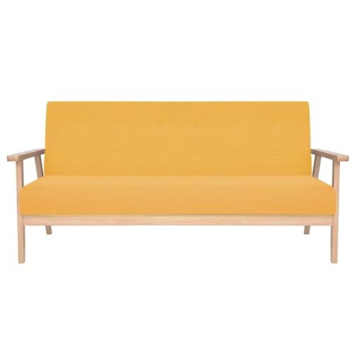 HEFZGDB Sofagarnitur 2-TLG. Stoff Gelb Loungesessel Mini Sofa Kleines Sofa Sofas für Büro Schlafzimmer Aufenthaltsraum Empfangsraum von HEFZGDB