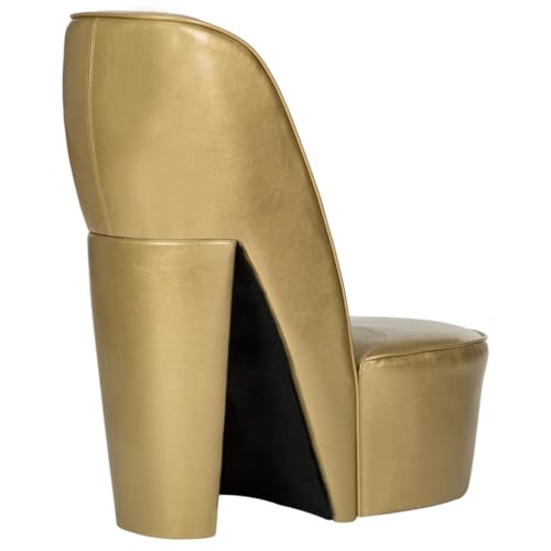HEFZGDB Stuhl in Stöckelschuh-Form Golden Kunstleder Armchair Living Room Schminkstuhl Lesestuhl Sessel Jugendzimmer für Wohnbereich Balkon Sitzungszimmer Schlafzimmer von HEFZGDB