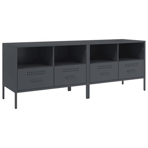 HEFZGDB TV-Schränke 2 STK. Anthrazit 68x39x50,5 cm Stahl Lowboard Wohnzimmer Tv Board Tv Ständer Wohnzimmer Möbel für Wohnbereich Gästezimmer Erholungsraum Schlafzimmer HEFZGDB TV-Schränke 2 STK. Anthrazit 68x39x50,5 cm Stahl Lowboard Wohnzimmer Tv Board Tv Ständer Wohnzimmer Möbel für Wohnbereich Gästezimmer Erholungsraum Schlafzimmer von HEFZGDB