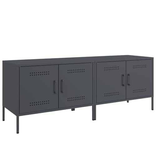 HEFZGDB TV-Schränke 2 STK. Anthrazit 68x39x50,5 cm Stahl Lowboard Wohnzimmer Tv Schrank Tv Lowboard Fernsehtisch für Erholungsraum Schlafzimmer Büro Wohnbereich HEFZGDB TV-Schränke 2 STK. Anthrazit 68x39x50,5 cm Stahl Lowboard Wohnzimmer Tv Schrank Tv Lowboard Fernsehtisch für Erholungsraum Schlafzimmer Büro Wohnbereich von HEFZGDB