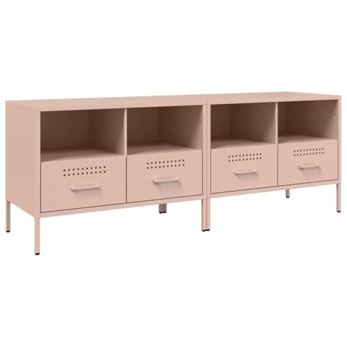 HEFZGDB TV-Schränke 2 STK. Rosa 68x39x50,5 cm Stahl Lowboard Wohnzimmer Tv Board Tv Ständer Wohnzimmer Möbel für Wohnbereich Gästezimmer Erholungsraum Schlafzimmer HEFZGDB TV-Schränke 2 STK. Rosa 68x39x50,5 cm Stahl Lowboard Wohnzimmer Tv Board Tv Ständer Wohnzimmer Möbel für Wohnbereich Gästezimmer Erholungsraum Schlafzimmer von HEFZGDB