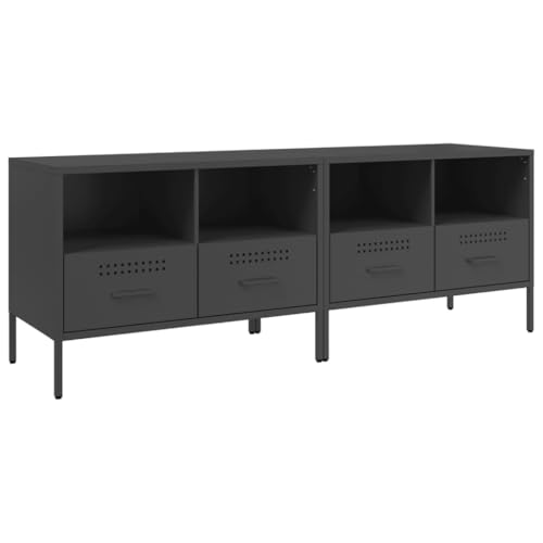 HEFZGDB TV-Schränke 2 STK. Schwarz 68x39x50,5 cm Stahl Lowboard Wohnzimmer Tv Board Tv Ständer Wohnzimmer Möbel für Wohnbereich Gästezimmer Erholungsraum Schlafzimmer HEFZGDB TV-Schränke 2 STK. Schwarz 68x39x50,5 cm Stahl Lowboard Wohnzimmer Tv Board Tv Ständer Wohnzimmer Möbel für Wohnbereich Gästezimmer Erholungsraum Schlafzimmer von HEFZGDB