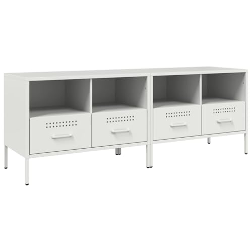 HEFZGDB TV-Schränke 2 STK. Weiß 68x39x50,5 cm Stahl Lowboard Wohnzimmer Tv Board Tv Ständer Wohnzimmer Möbel für Wohnbereich Gästezimmer Erholungsraum Schlafzimmer HEFZGDB TV-Schränke 2 STK. Weiß 68x39x50,5 cm Stahl Lowboard Wohnzimmer Tv Board Tv Ständer Wohnzimmer Möbel für Wohnbereich Gästezimmer Erholungsraum Schlafzimmer von HEFZGDB