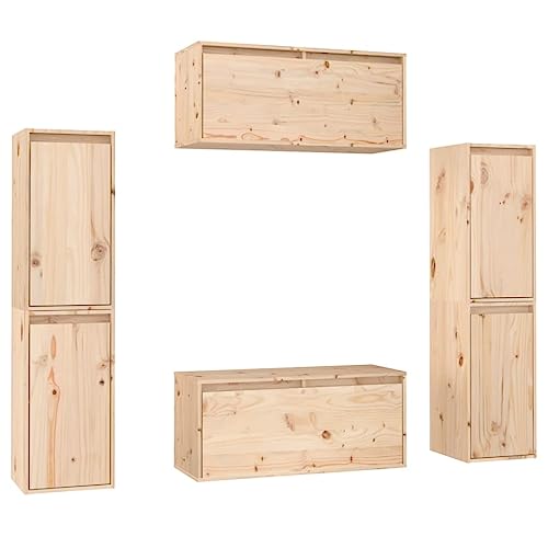 HEFZGDB TV-Schränke 6 STK. Massivholz Kiefer Tv Table Tv Schrank Tv Ständer Sideboard Tv für Büro Schlafzimmer Wohnbereich Gästezimmer von HEFZGDB