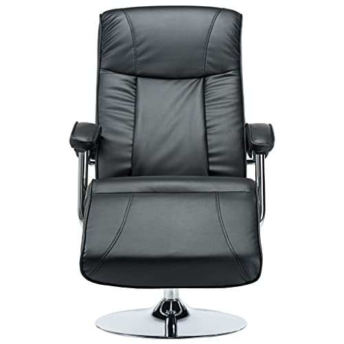 HEFZGDB TV-Sessel Schwarz Kunstleder Sessel Jugendzimmer Loungesessel Wohnzimmer Esszimmerstühle Reading Chair für Sitzungszimmer Schlafzimmer Wohnbereich Balkon von HEFZGDB