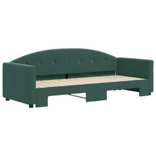 HEFZGDB Tagesbett Ausziehbar Dunkelgrün 80x200 cm Samt Ehebett Gästebett Einzelbetten Bettrahmen für Herberge Schlafzimmer Gästezimmer Wohnbereich HEFZGDB Tagesbett Ausziehbar Dunkelgrün 80x200 cm Samt Ehebett Gästebett Einzelbetten Bettrahmen für Herberge Schlafzimmer Gästezimmer Wohnbereich von HEFZGDB