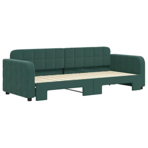 HEFZGDB Tagesbett Ausziehbar Dunkelgrün 80x200 cm Samt Ehebett Gästebett Familienbett Einzelbett für Schlafzimmer Herberge Wohnbereich Gästezimmer von HEFZGDB