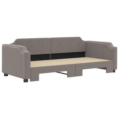 HEFZGDB Tagesbett Ausziehbar Taupe 100x200 cm Stoff Daybed Gästebett Familienbett Doppelbett für Gästezimmer Schlafzimmer Herberge Wohnbereich von HEFZGDB