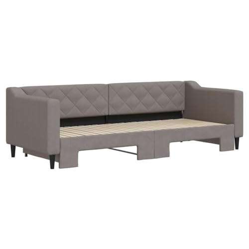 HEFZGDB Tagesbett Ausziehbar Taupe 80x200 cm Stoff Single Bed Gästebett Doppelbett Bettrahmen für Gästezimmer Herberge Schlafzimmer Wohnbereich HEFZGDB Tagesbett Ausziehbar Taupe 80x200 cm Stoff Single Bed Gästebett Doppelbett Bettrahmen für Gästezimmer Herberge Schlafzimmer Wohnbereich von HEFZGDB