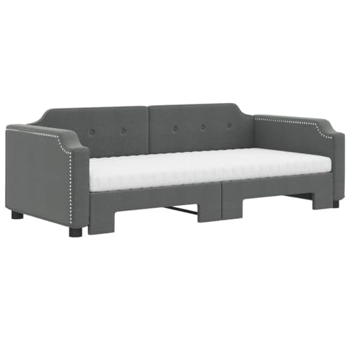HEFZGDB Tagesbett Ausziehbar mit Matratzen Dunkelgrau 90x190 cm Stoff Daybed Gästebett Familienbett Doppelbett für Gästezimmer Schlafzimmer Herberge Wohnbereich HEFZGDB Tagesbett Ausziehbar mit Matratzen Dunkelgrau 90x190 cm Stoff Daybed Gästebett Familienbett Doppelbett für Gästezimmer Schlafzimmer Herberge Wohnbereich von HEFZGDB