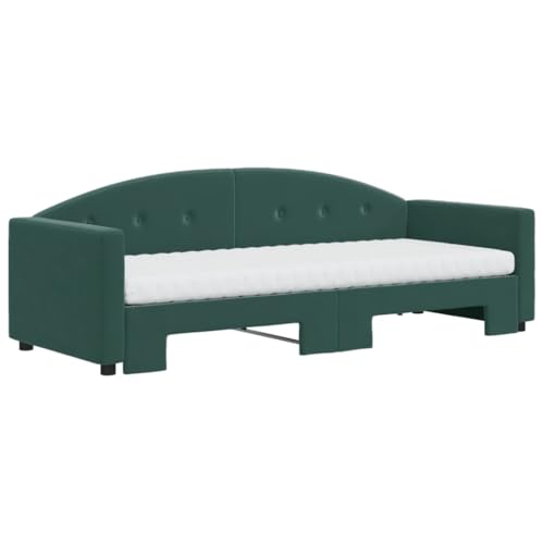 HEFZGDB Tagesbett Ausziehbar mit Matratzen Dunkelgrün 80x200 cm Samt Ehebett Gästebett Einzelbetten Bettrahmen für Herberge Schlafzimmer Gästezimmer Wohnbereich HEFZGDB Tagesbett Ausziehbar mit Matratzen Dunkelgrün 80x200 cm Samt Ehebett Gästebett Einzelbetten Bettrahmen für Herberge Schlafzimmer Gästezimmer Wohnbereich von HEFZGDB