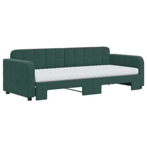 HEFZGDB Tagesbett Ausziehbar mit Matratzen Dunkelgrün 80x200 cm Samt Ehebett Gästebett Familienbett Einzelbett für Schlafzimmer Herberge Wohnbereich Gästezimmer HEFZGDB Tagesbett Ausziehbar mit Matratzen Dunkelgrün 80x200 cm Samt Ehebett Gästebett Familienbett Einzelbett für Schlafzimmer Herberge Wohnbereich Gästezimmer von HEFZGDB