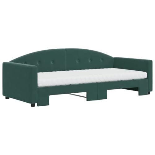 HEFZGDB Tagesbett Ausziehbar mit Matratzen Dunkelgrün 90x200 cm Samt Ehebett Gästebett Einzelbetten Bettrahmen für Herberge Schlafzimmer Gästezimmer Wohnbereich HEFZGDB Tagesbett Ausziehbar mit Matratzen Dunkelgrün 90x200 cm Samt Ehebett Gästebett Einzelbetten Bettrahmen für Herberge Schlafzimmer Gästezimmer Wohnbereich von HEFZGDB