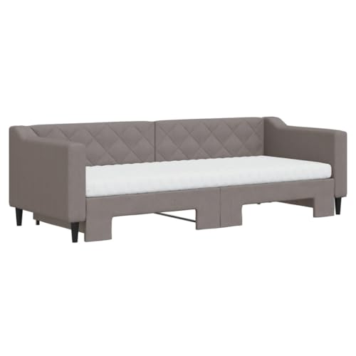 HEFZGDB Tagesbett Ausziehbar mit Matratzen Taupe 80x200 cm Stoff Single Bed Gästebett Doppelbett Bettrahmen für Gästezimmer Herberge Schlafzimmer Wohnbereich HEFZGDB Tagesbett Ausziehbar mit Matratzen Taupe 80x200 cm Stoff Single Bed Gästebett Doppelbett Bettrahmen für Gästezimmer Herberge Schlafzimmer Wohnbereich von HEFZGDB