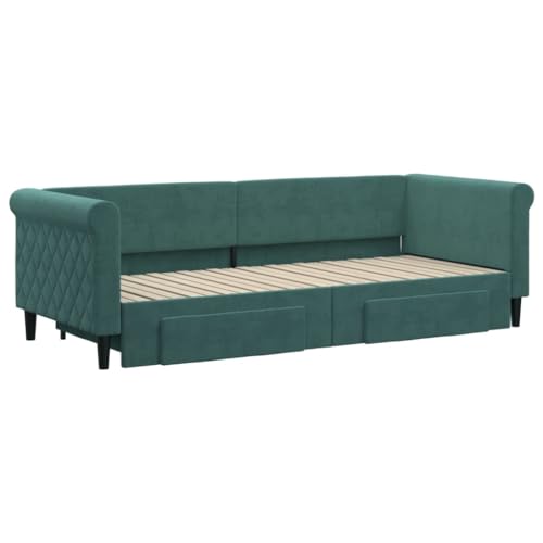 HEFZGDB Tagesbett Ausziehbar mit Schubladen Dunkelgrün 80x200 cm Samt Single Bed Bettgestell Einzelbetten Bettrahmen für Schlafzimmer Wohnbereich Gästezimmer Herberge HEFZGDB Tagesbett Ausziehbar mit Schubladen Dunkelgrün 80x200 cm Samt Single Bed Bettgestell Einzelbetten Bettrahmen für Schlafzimmer Wohnbereich Gästezimmer Herberge von HEFZGDB
