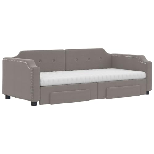 HEFZGDB Tagesbett Ausziehbar mit Schubladen Taupe 100x200 cm Stoff Daybed Gästebett Familienbett Doppelbett für Gästezimmer Schlafzimmer Herberge Wohnbereich HEFZGDB Tagesbett Ausziehbar mit Schubladen Taupe 100x200 cm Stoff Daybed Gästebett Familienbett Doppelbett für Gästezimmer Schlafzimmer Herberge Wohnbereich von HEFZGDB