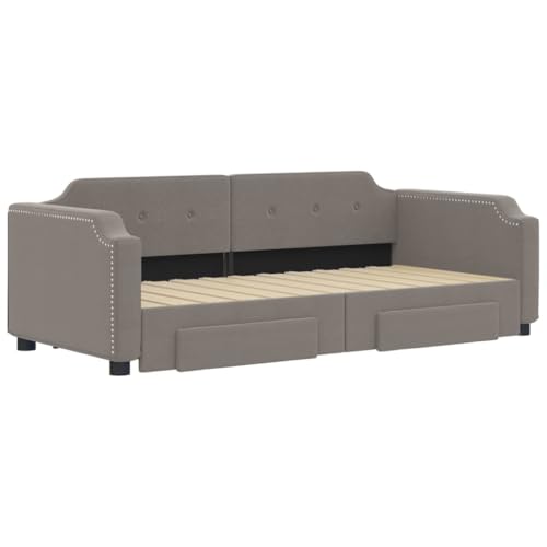 HEFZGDB Tagesbett Ausziehbar mit Schubladen Taupe 80x200 cm Stoff Daybed Gästebett Familienbett Doppelbett für Gästezimmer Schlafzimmer Herberge Wohnbereich HEFZGDB Tagesbett Ausziehbar mit Schubladen Taupe 80x200 cm Stoff Daybed Gästebett Familienbett Doppelbett für Gästezimmer Schlafzimmer Herberge Wohnbereich von HEFZGDB