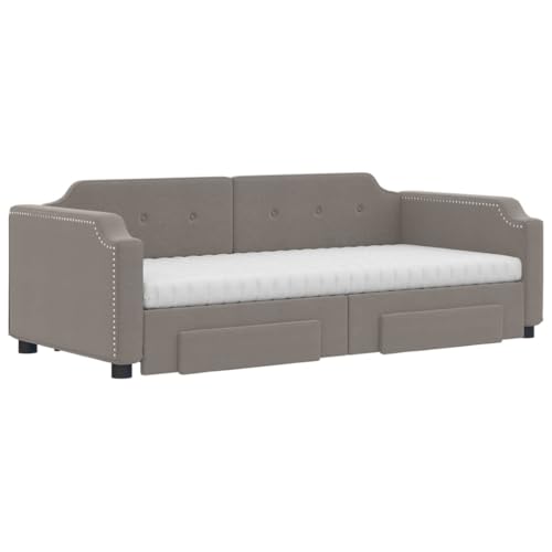 HEFZGDB Tagesbett Ausziehbar mit Schubladen Taupe 80x200 cm Stoff Daybed Gästebett Familienbett Doppelbett für Gästezimmer Schlafzimmer Herberge Wohnbereich HEFZGDB Tagesbett Ausziehbar mit Schubladen Taupe 80x200 cm Stoff Daybed Gästebett Familienbett Doppelbett für Gästezimmer Schlafzimmer Herberge Wohnbereich von HEFZGDB
