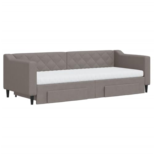 HEFZGDB Tagesbett Ausziehbar mit Schubladen Taupe 80x200 cm Stoff Single Bed Gästebett Doppelbett Bettrahmen für Gästezimmer Herberge Schlafzimmer Wohnbereich HEFZGDB Tagesbett Ausziehbar mit Schubladen Taupe 80x200 cm Stoff Single Bed Gästebett Doppelbett Bettrahmen für Gästezimmer Herberge Schlafzimmer Wohnbereich von HEFZGDB