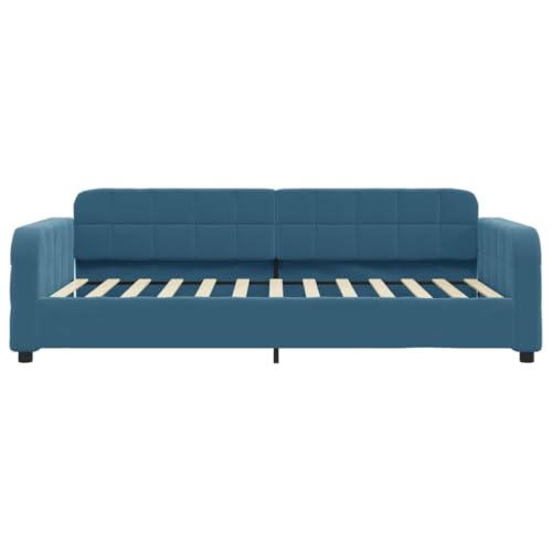 HEFZGDB Tagesbett Blau 100x200 cm Samt Ehebett Gästebett Familienbett Einzelbett für Schlafzimmer Herberge Wohnbereich Gästezimmer von HEFZGDB