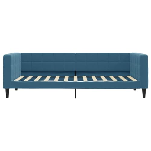 HEFZGDB Tagesbett Blau 90x200 cm Samt Bette Gästebett Bed Frame Einzelbetten für Schlafzimmer Gästezimmer Herberge Wohnbereich von HEFZGDB