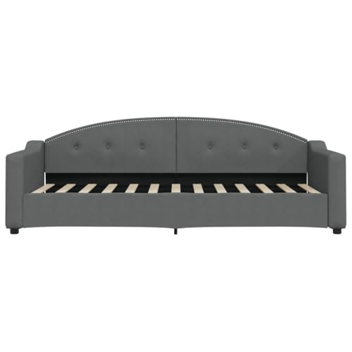 HEFZGDB Tagesbett Dunkelgrau 80x200 cm Stoff Single Bed Bed Frame Familienbett Bettrahmen für Schlafzimmer Herberge Gästezimmer Wohnbereich von HEFZGDB