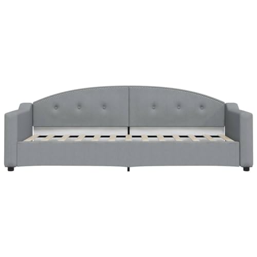 HEFZGDB Tagesbett Hellgrau 80x200 cm Stoff Single Bed Bed Frame Familienbett Bettrahmen für Schlafzimmer Herberge Gästezimmer Wohnbereich von HEFZGDB