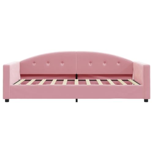 HEFZGDB Tagesbett Rosa 80x200 cm Samt Ehebett Gästebett Einzelbetten Bettrahmen für Herberge Schlafzimmer Gästezimmer Wohnbereich HEFZGDB Tagesbett Rosa 80x200 cm Samt Ehebett Gästebett Einzelbetten Bettrahmen für Herberge Schlafzimmer Gästezimmer Wohnbereich von HEFZGDB