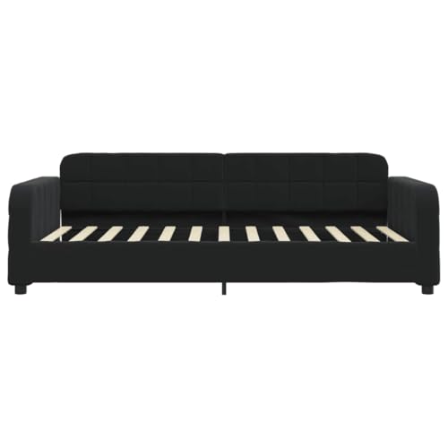 HEFZGDB Tagesbett Schwarz 90x200 cm Samt Ehebett Gästebett Familienbett Einzelbett für Schlafzimmer Herberge Wohnbereich Gästezimmer HEFZGDB Tagesbett Schwarz 90x200 cm Samt Ehebett Gästebett Familienbett Einzelbett für Schlafzimmer Herberge Wohnbereich Gästezimmer von HEFZGDB