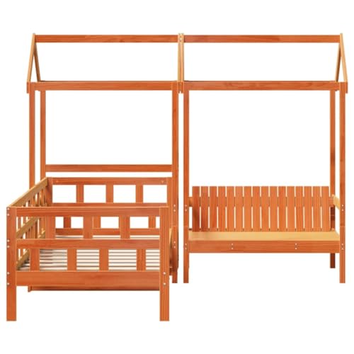 HEFZGDB Tagesbett Set mit Dach Wachsbraun 80x200 cm Massivholz Kiefer Einzelbett Familienbett Einzelbetten Doppelbett für Schlafzimmer Herberge Wohnbereich Gästezimmer HEFZGDB Tagesbett Set mit Dach Wachsbraun 80x200 cm Massivholz Kiefer Einzelbett Familienbett Einzelbetten Doppelbett für Schlafzimmer Herberge Wohnbereich Gästezimmer von HEFZGDB