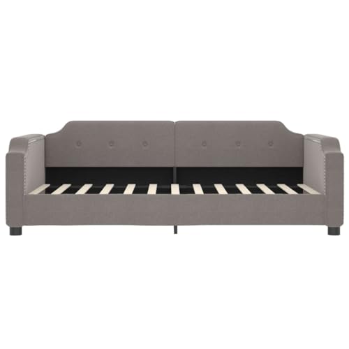 HEFZGDB Tagesbett Taupe 100x200 cm Stoff Daybed Gästebett Familienbett Doppelbett für Gästezimmer Schlafzimmer Herberge Wohnbereich von HEFZGDB