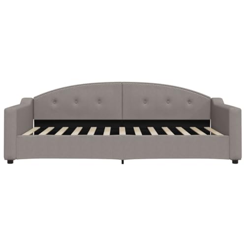 HEFZGDB Tagesbett Taupe 100x200 cm Stoff Single Bed Bed Frame Familienbett Bettrahmen für Schlafzimmer Herberge Gästezimmer Wohnbereich von HEFZGDB