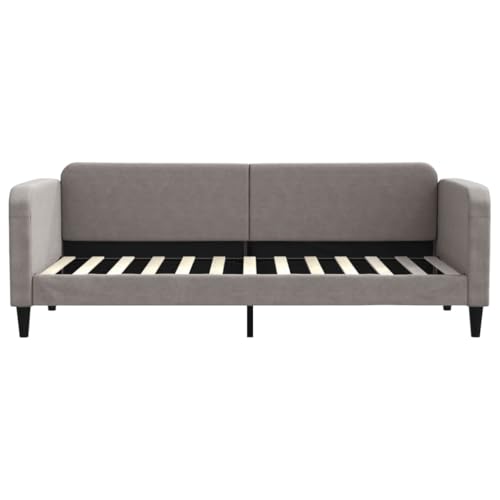 HEFZGDB Tagesbett Taupe 80x200 cm Stoff Double Bed Gästebett Bettgestell Bettrahmen für Gästezimmer Schlafzimmer Wohnbereich Herberge von HEFZGDB