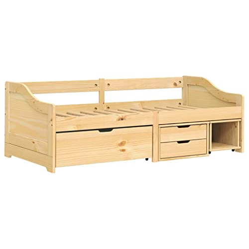 HEFZGDB Tagesbett mit 3 Schubladen iRun 90x200 cm Massivholz Kiefer Jugendbett Gästebett Einzelbetten Doppelbett für Herberge Schlafzimmer Wohnbereich Gästezimmer von HEFZGDB