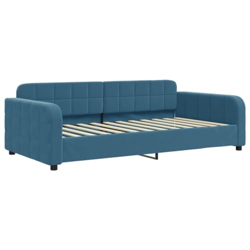 HEFZGDB Tagesbett mit Matratze Blau 100x200 cm Samt Ehebett Gästebett Familienbett Einzelbett für Schlafzimmer Herberge Wohnbereich Gästezimmer HEFZGDB Tagesbett mit Matratze Blau 100x200 cm Samt Ehebett Gästebett Familienbett Einzelbett für Schlafzimmer Herberge Wohnbereich Gästezimmer von HEFZGDB