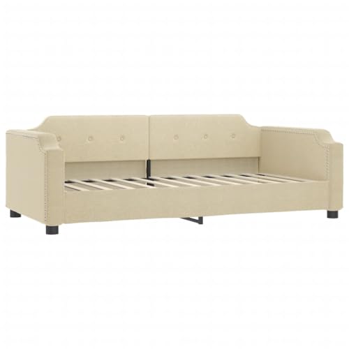 HEFZGDB Tagesbett mit Matratze Creme 80x200 cm Stoff Daybed Gästebett Familienbett Doppelbett für Gästezimmer Schlafzimmer Herberge Wohnbereich HEFZGDB Tagesbett mit Matratze Creme 80x200 cm Stoff Daybed Gästebett Familienbett Doppelbett für Gästezimmer Schlafzimmer Herberge Wohnbereich von HEFZGDB