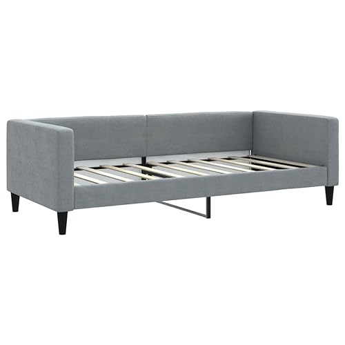 HEFZGDB Tagesbett mit Matratze Hellgrau 90x190 cm Stoff Double Bed Gästebett Familienbett Einzelbetten für Schlafzimmer Wohnbereich Herberge Gästezimmer HEFZGDB Tagesbett mit Matratze Hellgrau 90x190 cm Stoff Double Bed Gästebett Familienbett Einzelbetten für Schlafzimmer Wohnbereich Herberge Gästezimmer von HEFZGDB