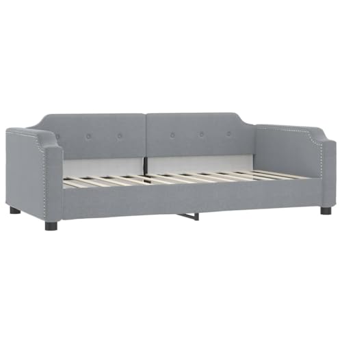 HEFZGDB Tagesbett mit Matratze Hellgrau 90x200 cm Stoff Daybed Gästebett Familienbett Doppelbett für Gästezimmer Schlafzimmer Herberge Wohnbereich HEFZGDB Tagesbett mit Matratze Hellgrau 90x200 cm Stoff Daybed Gästebett Familienbett Doppelbett für Gästezimmer Schlafzimmer Herberge Wohnbereich von HEFZGDB